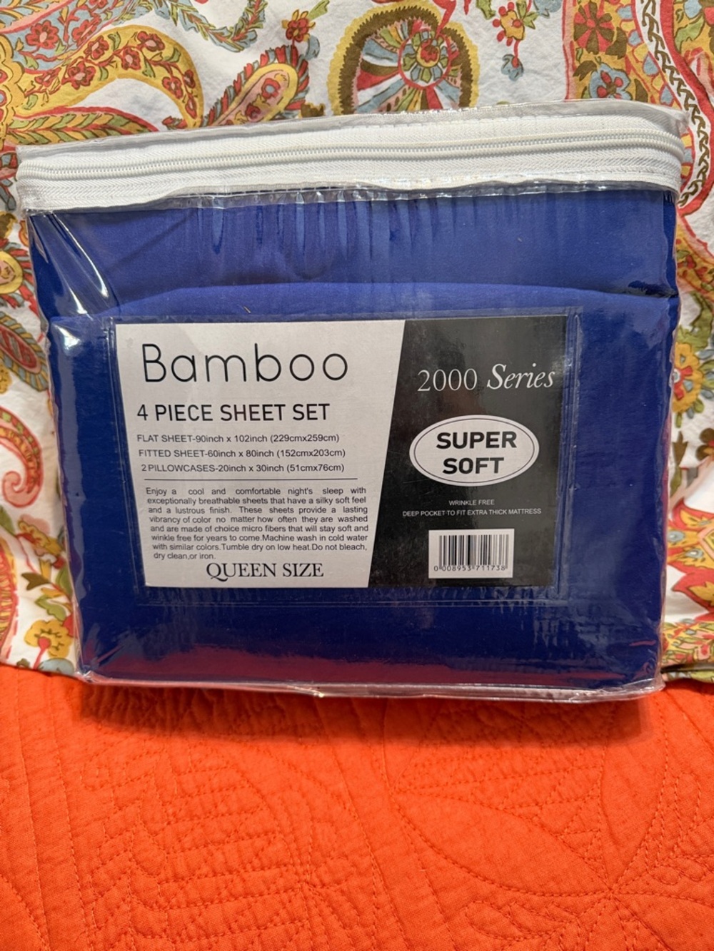 BAMBOO 2000 Series Sheet Set in Deep Blue